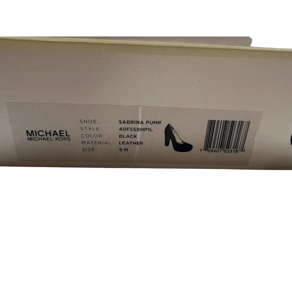 NWT AUTH Michael Kors The Jet Set 6 Black Leather Sabrina Pump - Picture 5 of 9